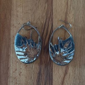 Elegant artisan made blue and Brown Earrings